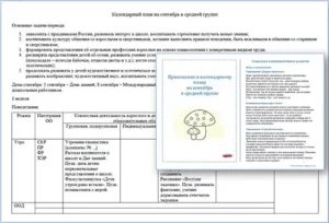 Календарно-тематический план воспитателя на сентябрь в средней группе